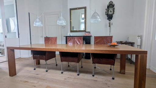 Table de salle à manger et de salon Stato, bois de cerisier