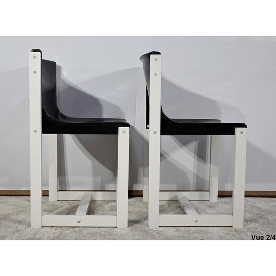 Image 1 of Paire de chaises vintage en bois laqué de P.Gautier, 1960