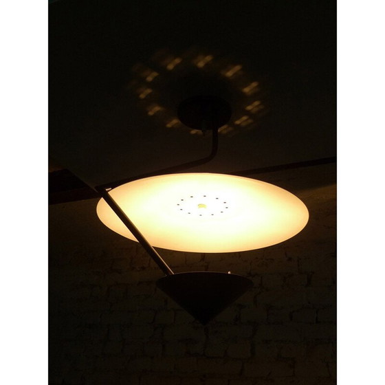 Image 1 of Lampe suspendue vintage en métal laqué, 1980