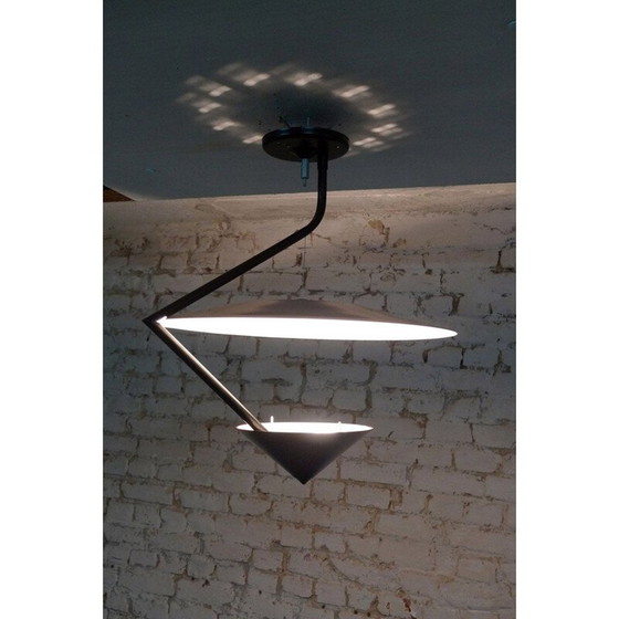 Image 1 of Lampe suspendue vintage en métal laqué, 1980
