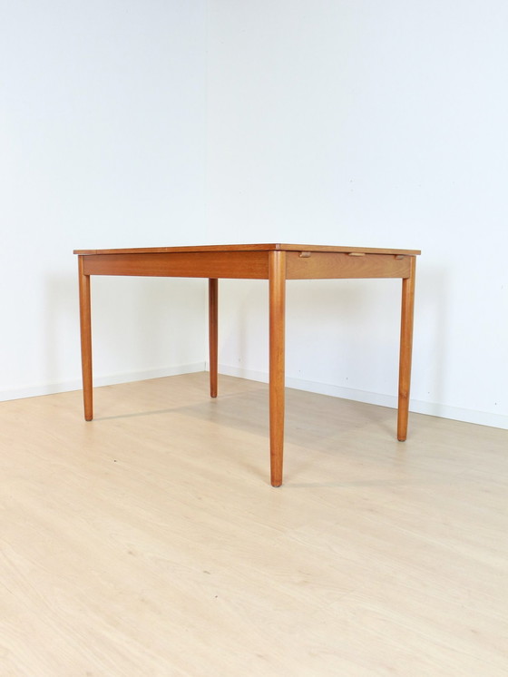 Image 1 of Table de salle à manger vintage en teck avec plateau à bascule