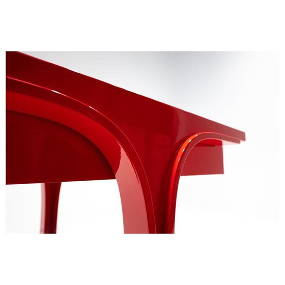 Image 1 of Chariot de service rouge vintage par Gianfranco Frattini pour Bernini, Italie 1960