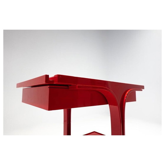 Image 1 of Chariot de service rouge vintage par Gianfranco Frattini pour Bernini, Italie 1960