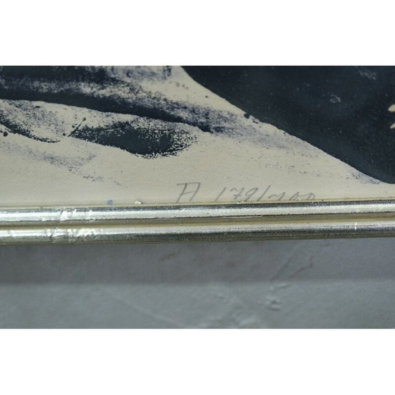 Image 1 of Gravure sur bois abstraite vintage en couleur par Torsten Andersson