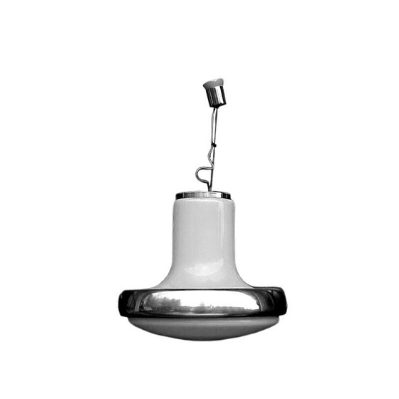 Image 1 of Plafonnier vintage en verre opalescent Oscar Torlasco pour Lumi Italie 1960