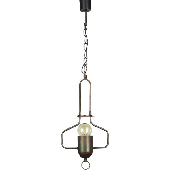 Image 1 of Lampe suspendue vintage en métal, 1980