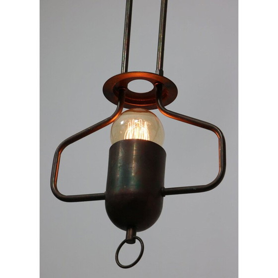 Image 1 of Lampe suspendue vintage en métal, 1980