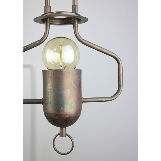 Image 1 of Lampe suspendue vintage en métal, 1980