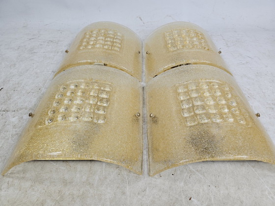 Image 1 of Ensemble de 4 appliques murales en verre italien