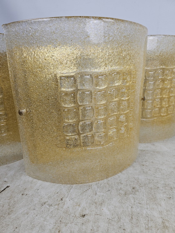 Image 1 of Ensemble de 4 appliques murales en verre italien