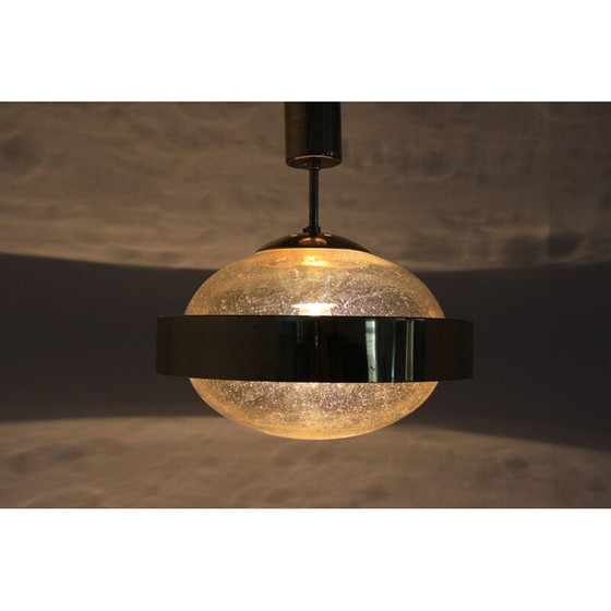Image 1 of Suspension vintage en verre et laiton par Kamenický Šenov, 1970