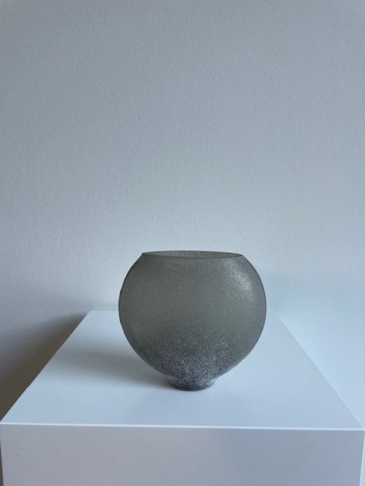 Vase Elips Verre rugueux gris argenté