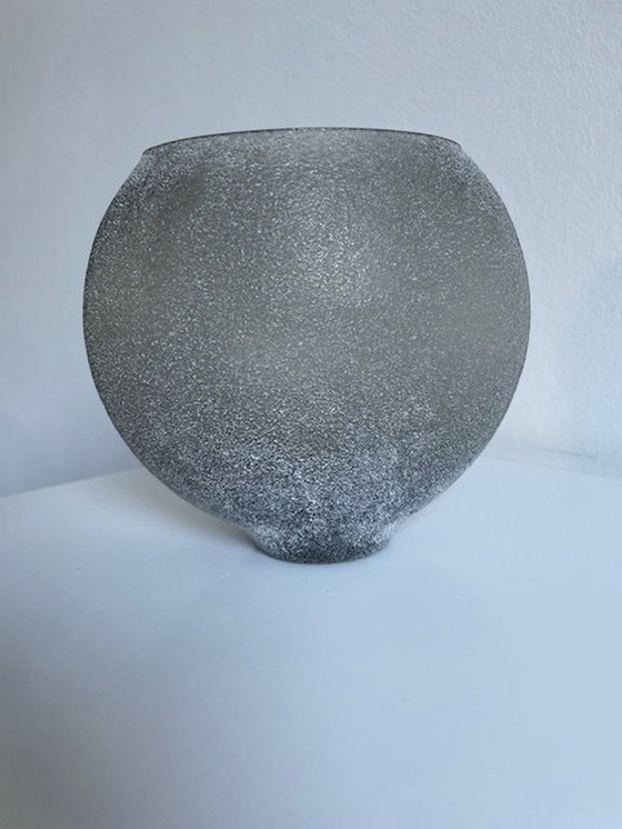 Image 1 of Vase Elips Verre rugueux gris argenté