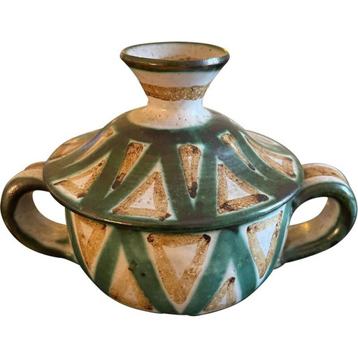 Pot couvert en céramique vintage de Robert Picault, 1950
