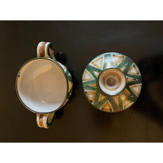 Image 1 of Pot couvert en céramique vintage de Robert Picault, 1950