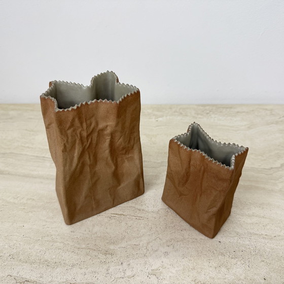 Image 1 of Lot de 2 vases en papier Rosenthal par Tapio Wirkkala , 1970's