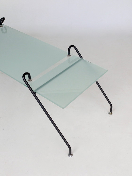 Image 1 of Table basse suspendue en verre par Paul Wintermans, 1980S