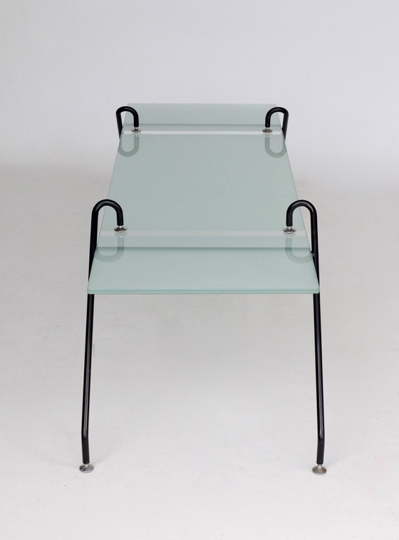 Image 1 of Table basse suspendue en verre par Paul Wintermans, 1980S