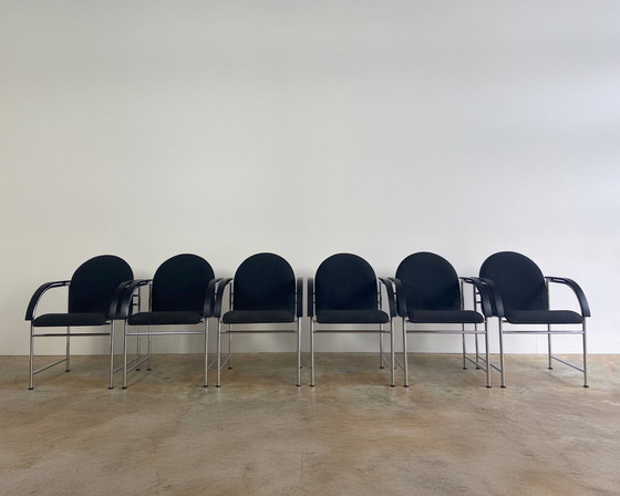 Image 1 of 6X chaises de salle à manger Arco Bk