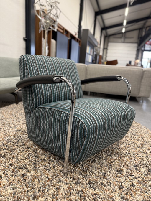 Leolux Fauteuil Scylla Belluno Tissu Vert Bleu