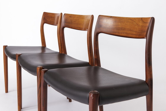 Image 1 of 5 Chaises Niels Moller, 1950S, Modèle 77, danoises, bois de rose