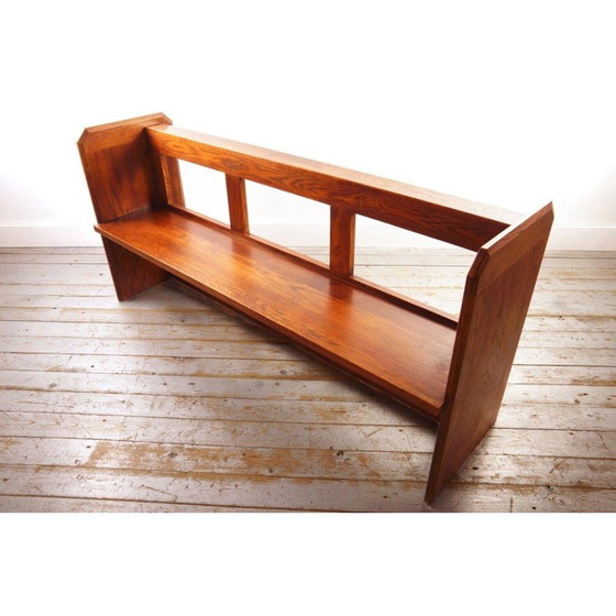 Image 1 of Banc d'église vintage en chêne