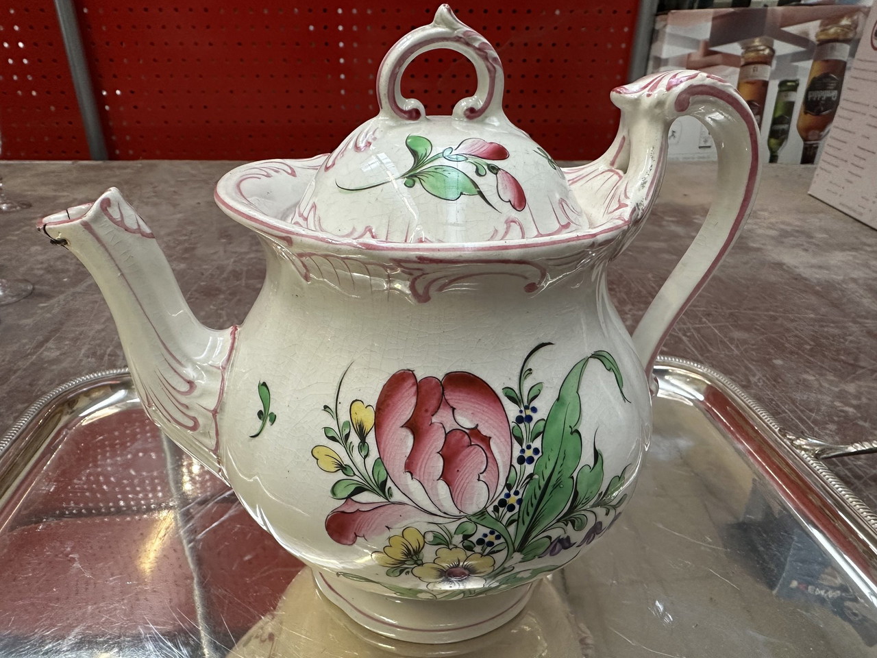 Ancienne Théière en Faïence Jaune & Noire Villeroy Boch - Vintage