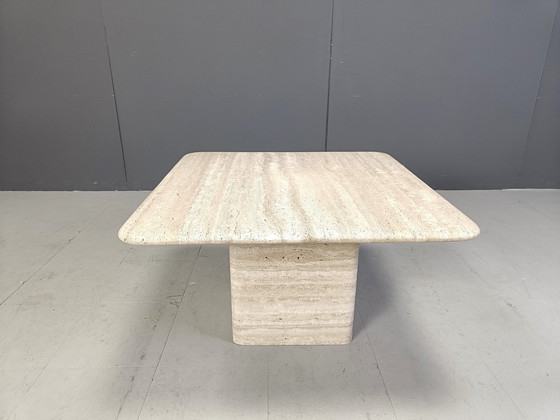 Image 1 of Table basse en travertin 1970S, Italie