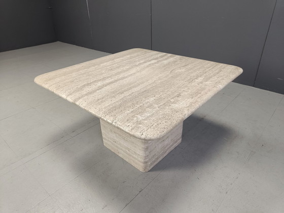 Image 1 of Table basse en travertin 1970S, Italie