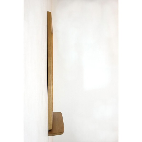 Image 1 of Miroir vintage avec étagère en bois blond, Suisse 1960