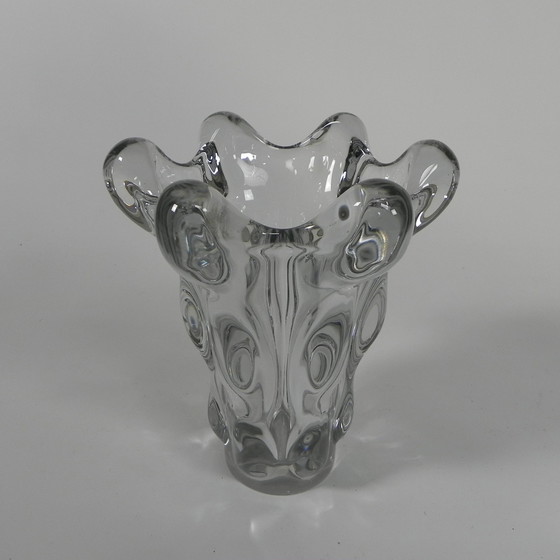 Image 1 of Vase en cristal Art Vannes France, 27 cm de haut, années 1950
