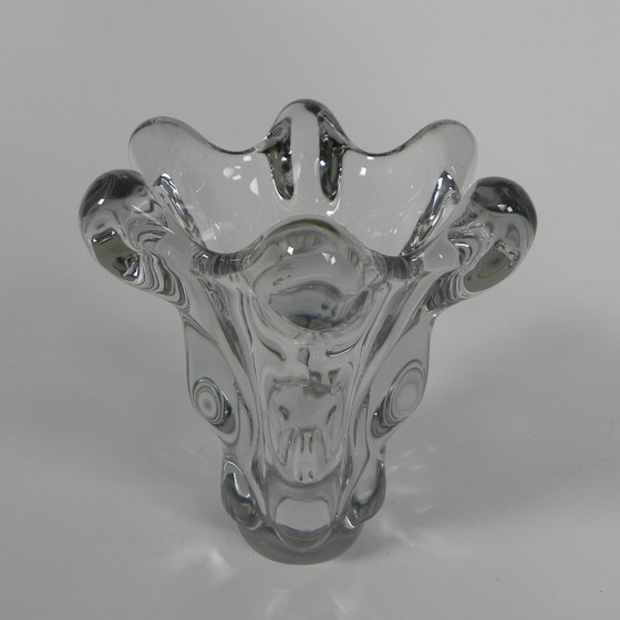 Image 1 of Vase en cristal Art Vannes France, 27 cm de haut, années 1950