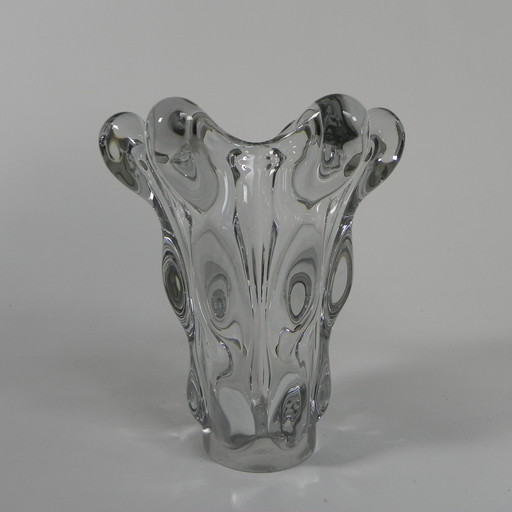 Vase en cristal Art Vannes France, 27 cm de haut, années 1950