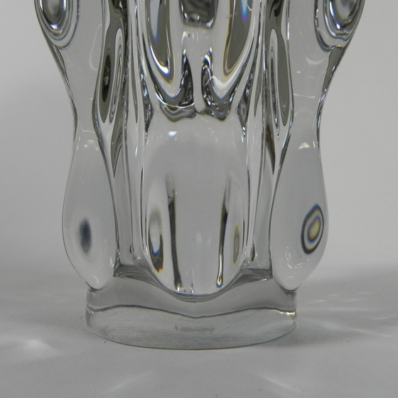 Image 1 of Vase en cristal Art Vannes France, 27 cm de haut, années 1950