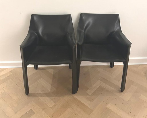 6x Cassina cab chairs + 2 bucket seats Idem All Black