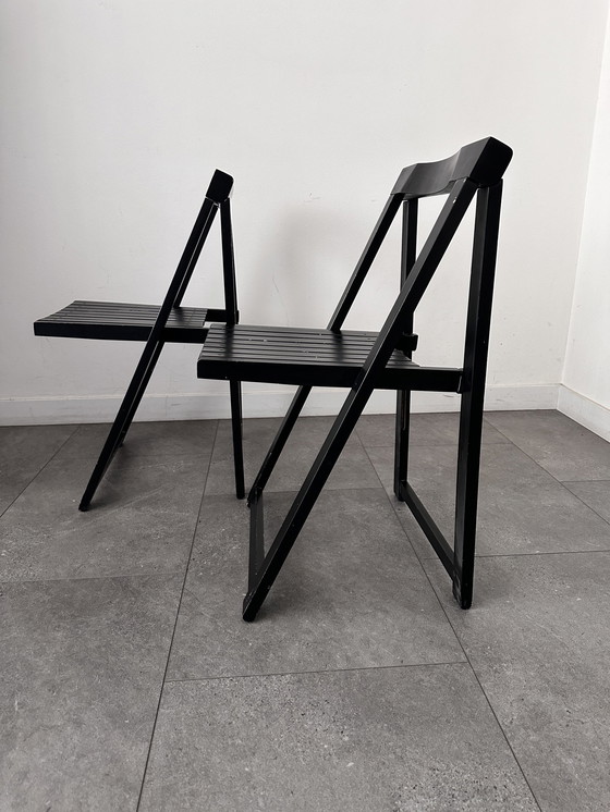 Image 1 of 2x Chaises pliantes Aldo Jacober Trieste pour Alberto Bazzani