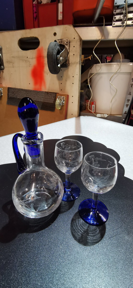 Set à liqueur (Carafe + 2 verres)