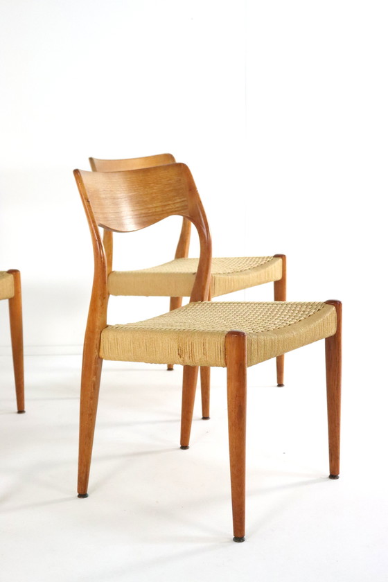 Image 1 of 4X chaises de salle à manger Fristho Vintage Papercord