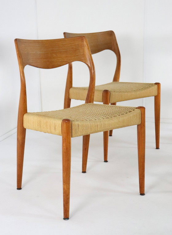 Image 1 of 4X chaises de salle à manger Fristho Vintage Papercord