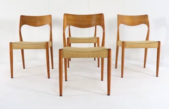 Image 1 of 4X chaises de salle à manger Fristho Vintage Papercord