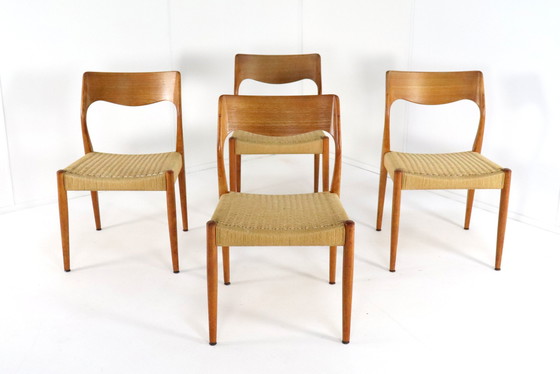 Image 1 of 4X chaises de salle à manger Fristho Vintage Papercord