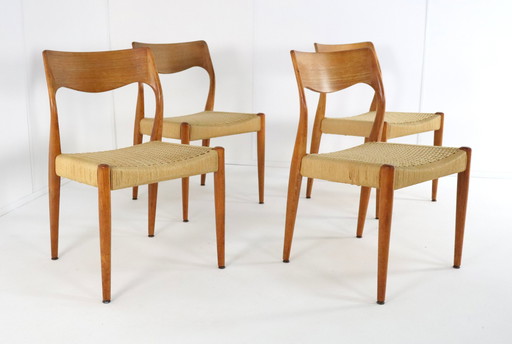 4X chaises de salle à manger Fristho Vintage Papercord