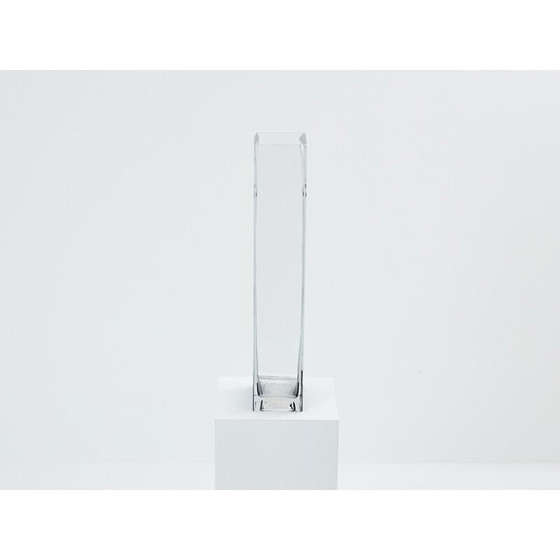 Image 1 of Vase Vintage Art Déco en verre noir transparent et dépoli par Anatole Riecke, 1932