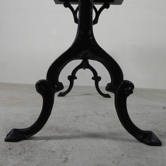 Image 1 of Table de jardin, table de bistrot avec plateau en granit, années 1930