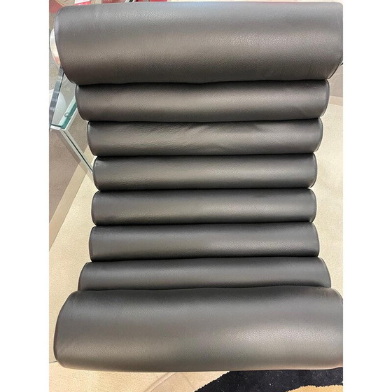 Image 1 of Paire de fauteuils vintage "Hyaline" en verre et cuir noir par Fabio Lenci, Italie 1970