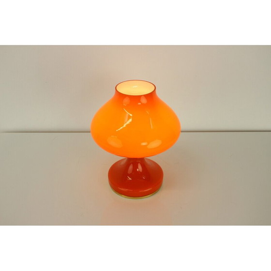 Image 1 of Lampe de table vintage en verre orange par Valasske Mezirici, Tchécoslovaquie 1970