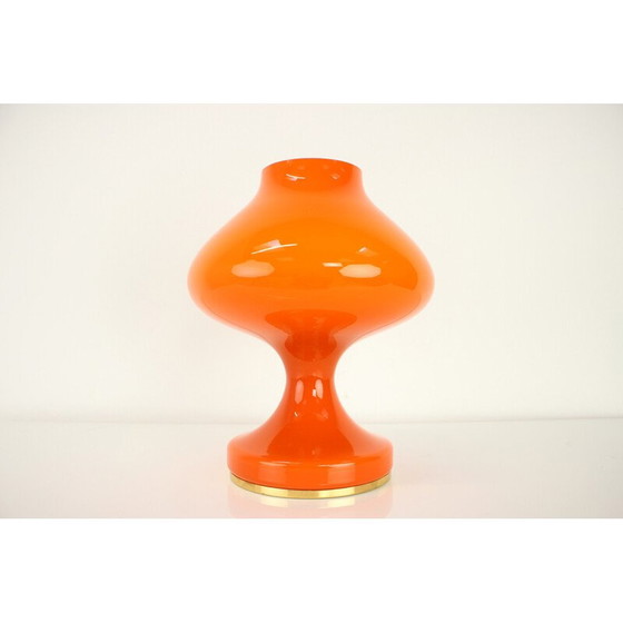 Image 1 of Lampe de table vintage en verre orange par Valasske Mezirici, Tchécoslovaquie 1970