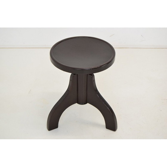 Image 1 of Tabouret pivotant vintage en bois pour Thonet, Tchécoslovaquie, années 1940