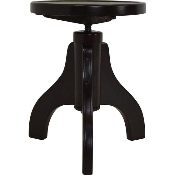 Image 1 of Tabouret pivotant vintage en bois pour Thonet, Tchécoslovaquie, années 1940