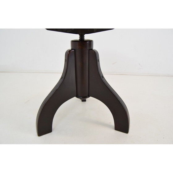 Image 1 of Tabouret pivotant vintage en bois pour Thonet, Tchécoslovaquie, années 1940